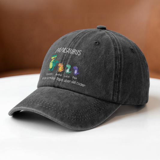 0114AGE2 opasaurus personalisiertes geschenk washed cap opa papa dino 0114ajsk5b