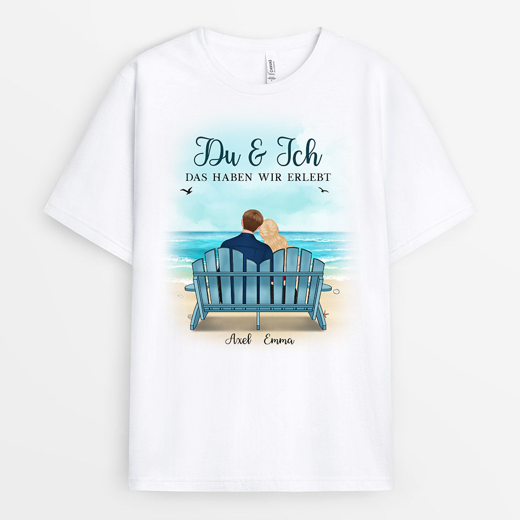 Du & Ich Am Meer - Personalisierte Geschenke | T-Shirt für Paare/Pärchen