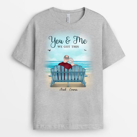 0482AGE2 Personalisierte Geschenke T Shirt Meer Paare Parchen