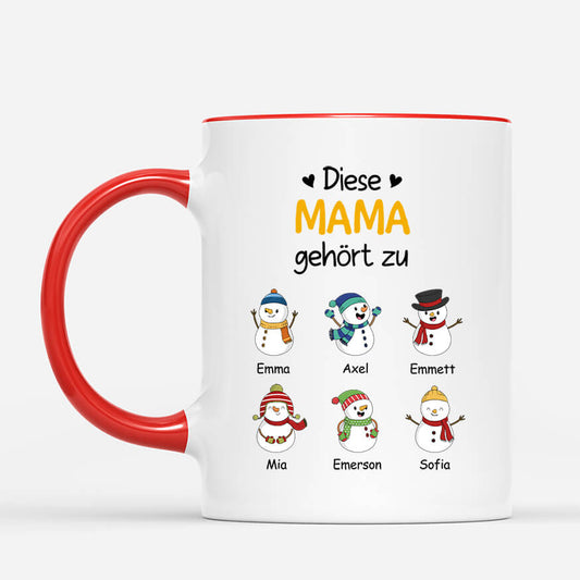 0524MGE2 Personalisierte Geschenke Tasse Weihnachten Enkelkinder Oma Mama