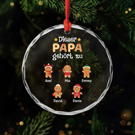 0661OGE1 dieser papa gehort zu lebkuchenmann personalisierte glas ornamente papa weihnachten 0661O8Q7B