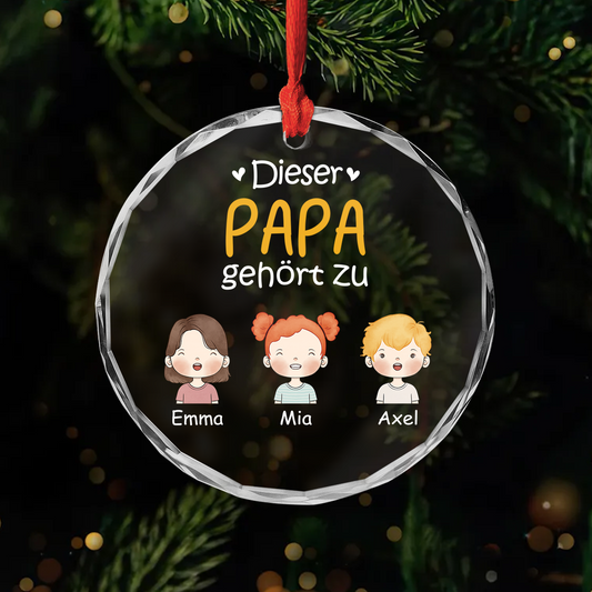 0827OGE1 dieser papa gehort zu kinder personalisierte glas ornamente papa 0827O8N8B