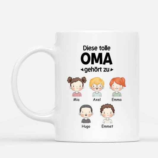 0840MGE1 Personalisierte Geschenke Tasse Kinder Mama Oma