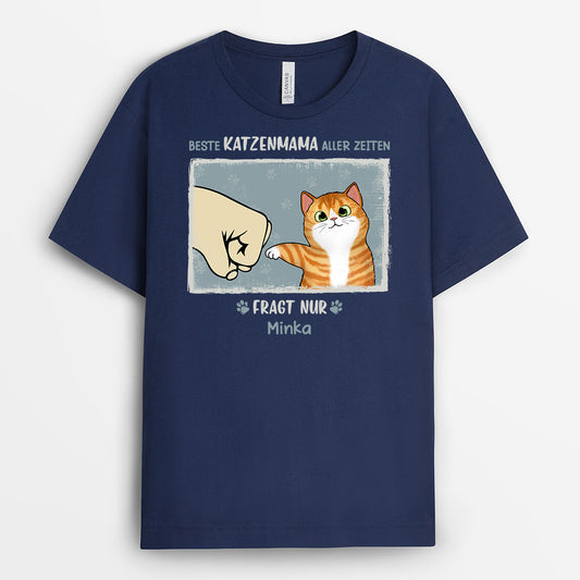 0848AGE2 Personalisierte Geschenke T Shirt Katze Katzenpapa Katzenbesitzer