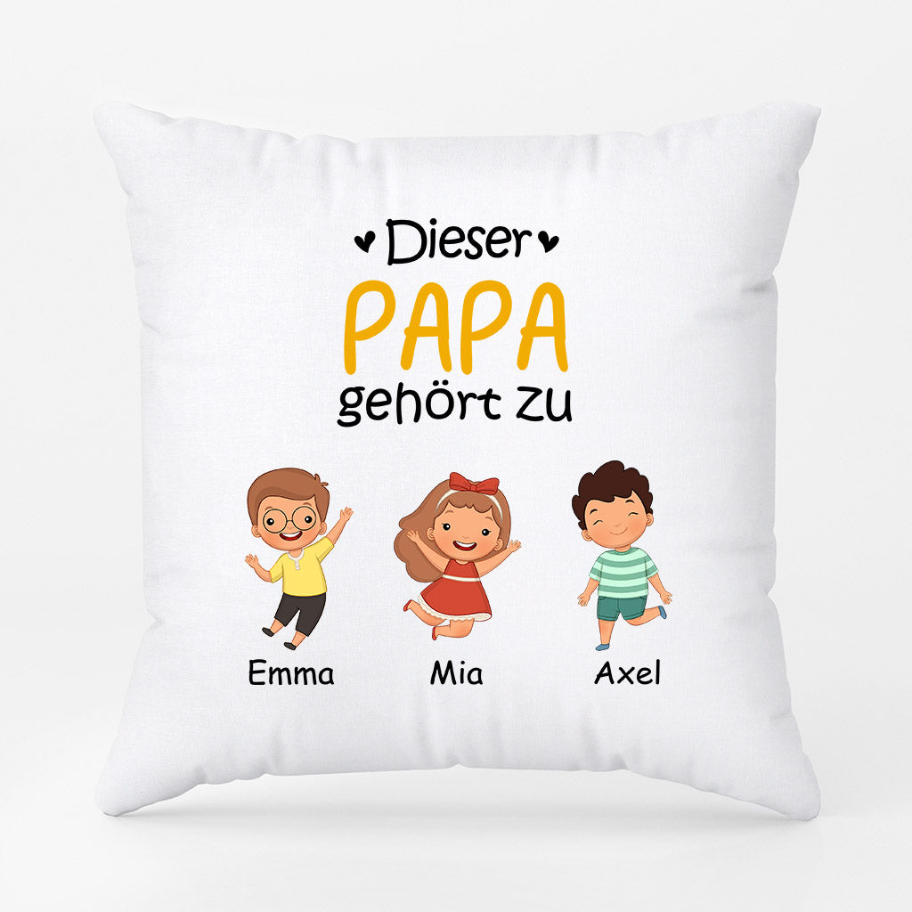 Dieser Papa Gehört Zu - Personalisierte Geschenke | Kissen für Papa/Opa