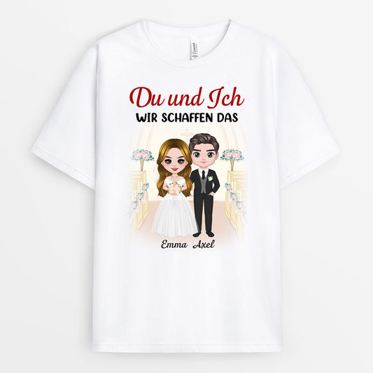 0900AGE1 Personalisierte Geschenke T Shirt Hochzeit Ehemann Ehefrau Paare Parchen