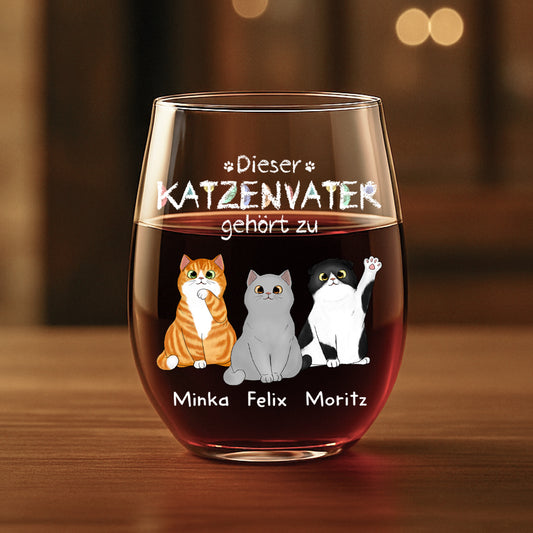0938IGE1 dieser katzenpapa gehort zu _personalisiertes weinglas ohne stiel katzen lustig 0938I8T8D