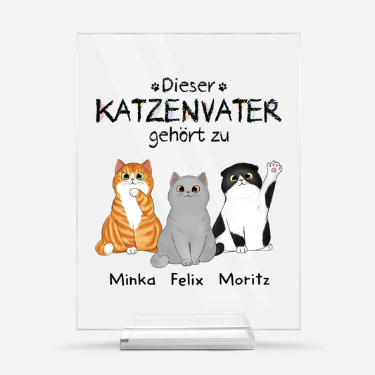 0938RGE1 dieser katzenpapa gehort zu personalisierte acryl plakette katzen 0938R8T8D