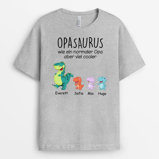 0967AGE2 Personalisierte Geschenke T Shirt Kinder Enkelkinder Saurus Dinosaurier Papa Opa_675e1427 6e5f 4333 a0bb 6c5774137a8d