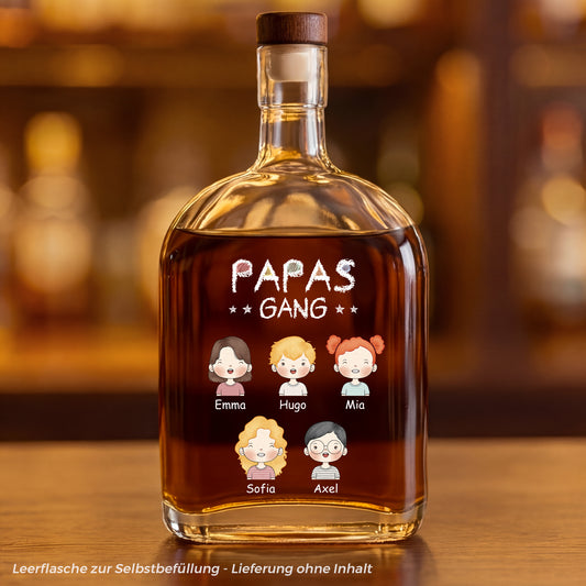 1017AGE1 papas gang personalisiertes geschenk whiskyflasche papa opa buntstifte 1017aicp0b