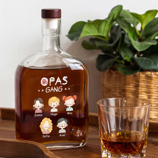 1017AGE2 papas gang personalisiertes geschenk whiskyflasche papa opa buntstifte 1017aicp0b