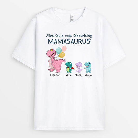 1050AGE1 Personalisierte Geschenke T Shirt Kinder Zum Geburtstag Saurus Mama Oma