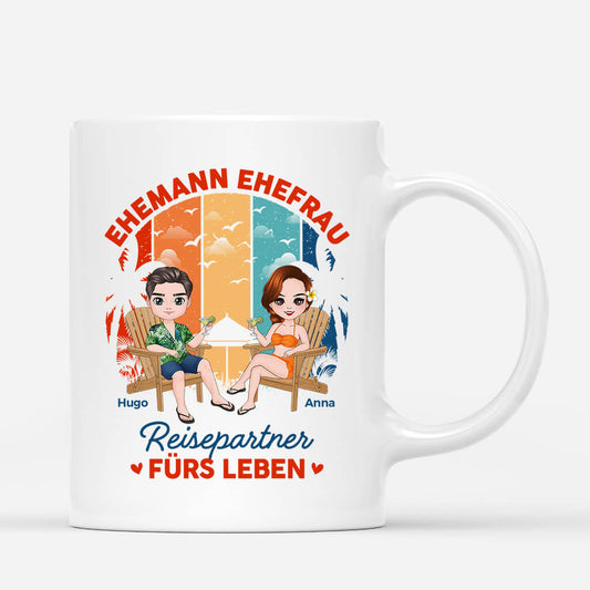 1092MGE1 Personalisierte Geschenke Tassen Paare Ehemann Ehefrau Reise