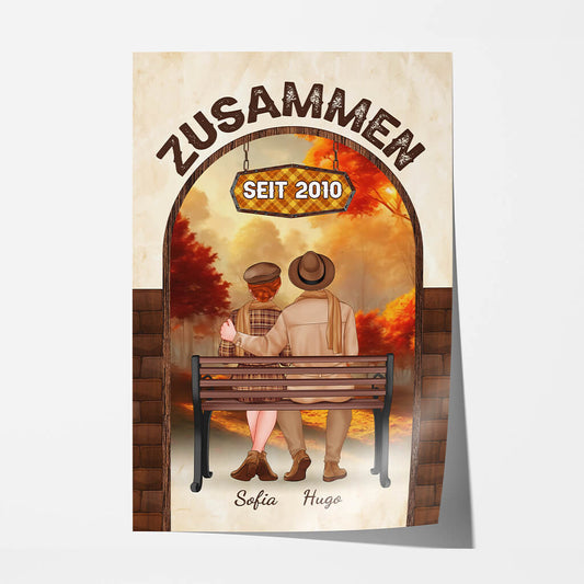 1221SGE1 Personalisierte Geschenke Poster Zusammen Paar Herbst