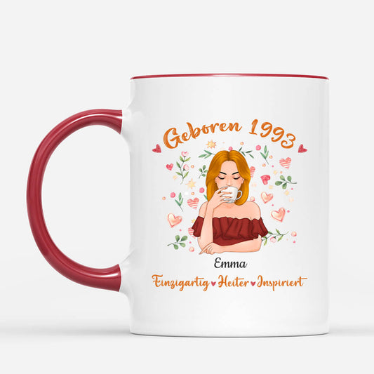 1232MGE2 personalisierte geboren in 1993 blatter tasse