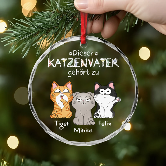 1295OGE2 diese katzenmama gehort zu personalisierte glas ornamente katzen 1295O