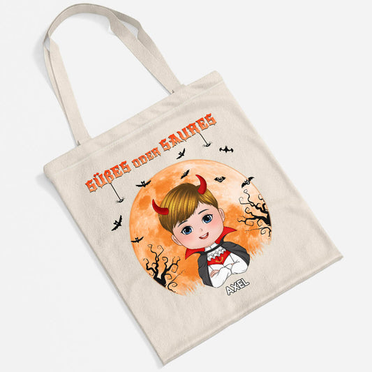 1307BGE2 personalisierte susses oder saures halloween tragetasche