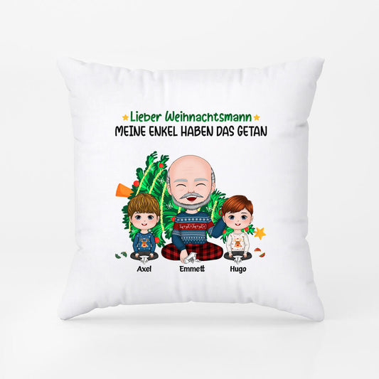 1419PGE2 personalisiertes lieber weihnachtsmann mein sohn hat das getan kissen