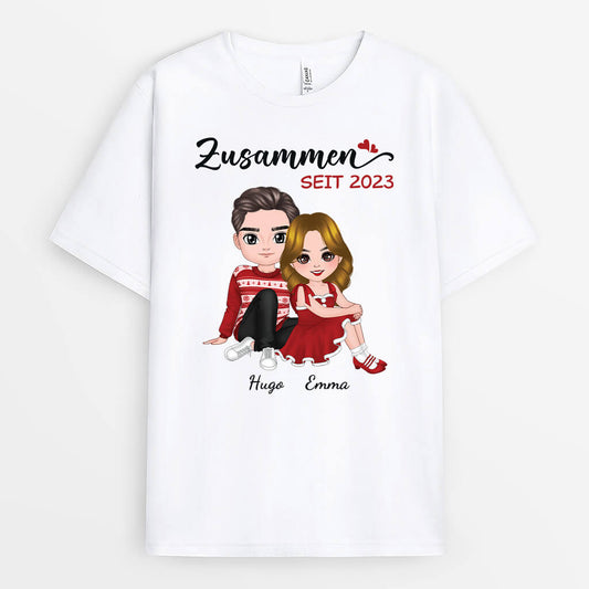 1470AGE1 personalisiertes zusammen seit weihnachten t shirt