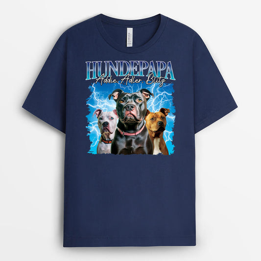 1482AGE1 personalisiertes hundemama hundepapa mit blitz und donner t shirt