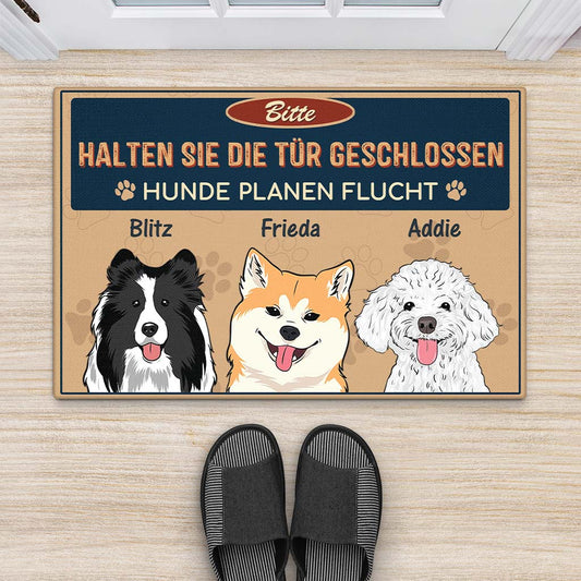 1502DGE2 personalisierte bitte tur geschlossen halten hunde planen ihren ausbruch fussmatte_de8c4c27 be54 4195 84bf 9c198593c0a2