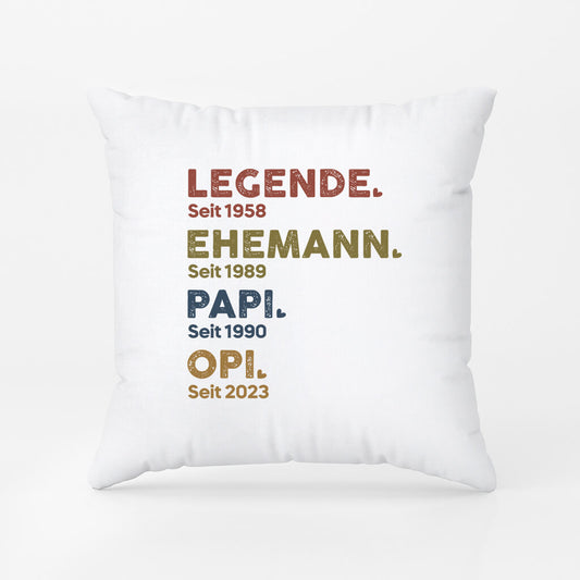 1503PGE2 legende ehemann papa und opa seit personalisiertes kissen fur manner