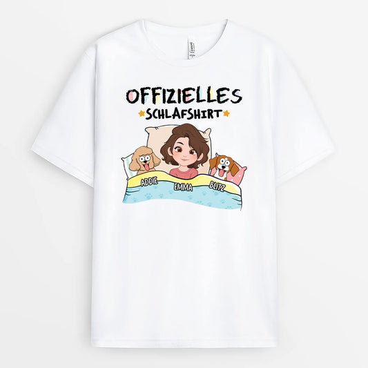 1548AGE1 personalisiertes offizielles schlafshirt mit hunden t shirt