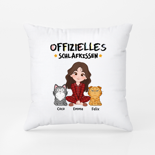 1556PGE1 offizielles schlaf kissen cartoon personalisierte kissen mit namen_ katze 1556P3H8D