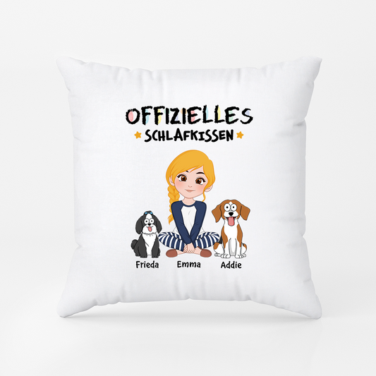 1556PGE2 offizielles schlaf kissen cartoon personalisierte kissen mit namen_ hund 1556P3H8C