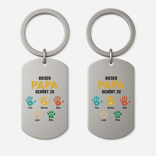 1628JGE1 dieser papa gehort zu handabdruck aluminium schlusselanhanger papa personalisiert_ 1628JKQ5B