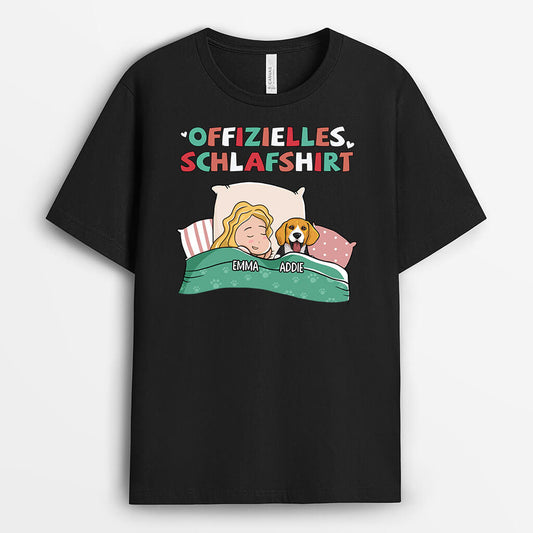1629AGE1 personalisiertes offizielles schlafshirt mit hunden t shirt