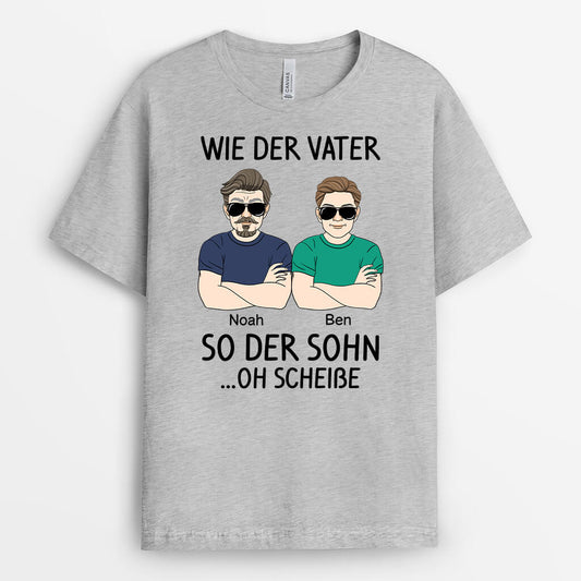 1661AGE2 personalisiertes wie der vater so die tochter t shirt