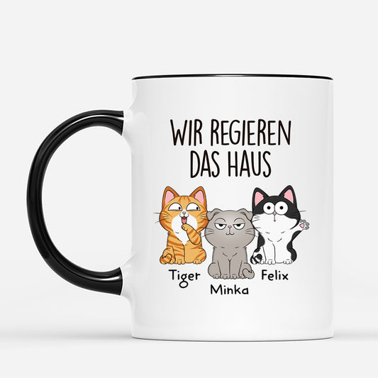 1662MGE2 wir regieren das haus lustige katzen tasse personalisiert_ 1662M3U8D