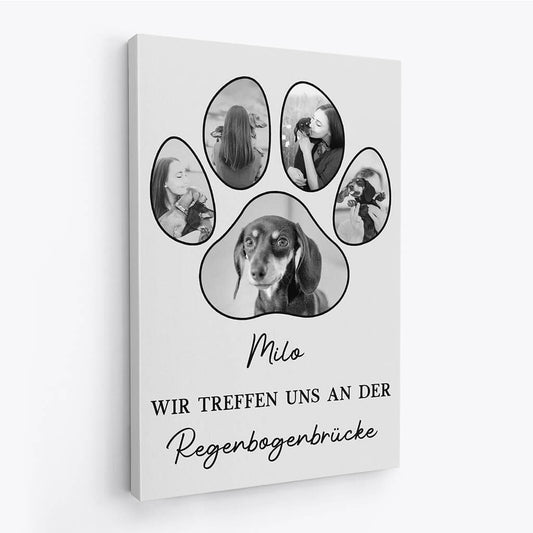 1667CGE2 personalisierte wir treffen uns an der regenbogenbrucke mit hunden leinwand