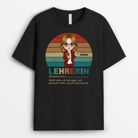 1845AGE1 personalisiertes lehrer im vintage stil t shirt
