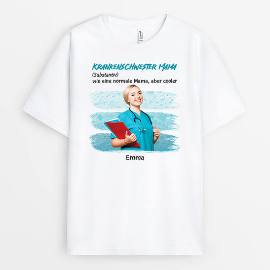 1849AGE1 personalisiertes krankenschwester mama t shirt