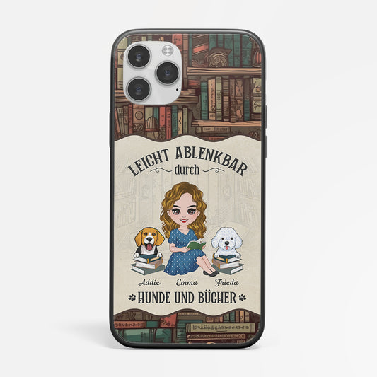 1878FGE1 personalisierte lasst sich leicht von hunden und buchern ablenken iphone handyhulle