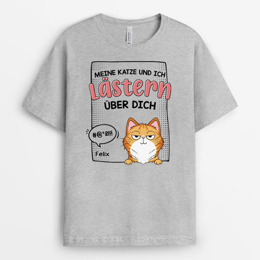 1961AGE1 personalisiertes meine katze und ich lastern uber dich t shirt
