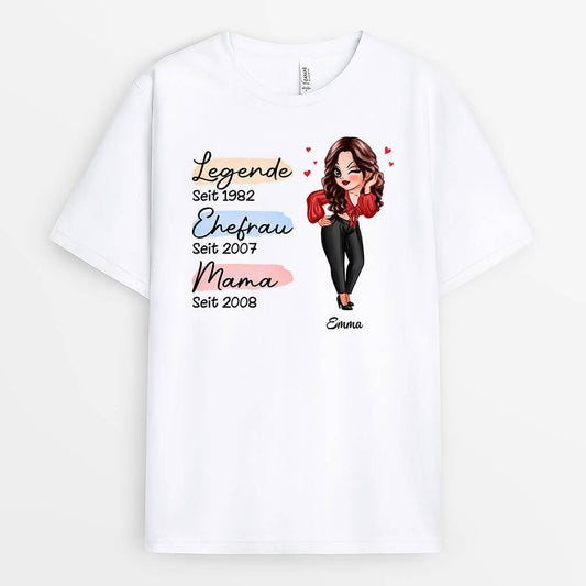 1971AGE1 personalisiertes legende ehefrau mama oma t shirt