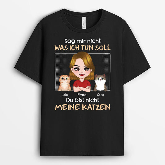 1981AGE1 personalisiertes du bist nicht meine katzen t shirt