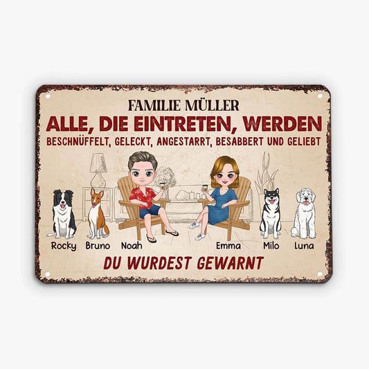 1991EGE1 personalisiertes alle die eintreten werden beschnuffelt geleckt angestarrt angesabbert und geliebt turschild_ae6cf486 7557 4938 b833 ffc744465171