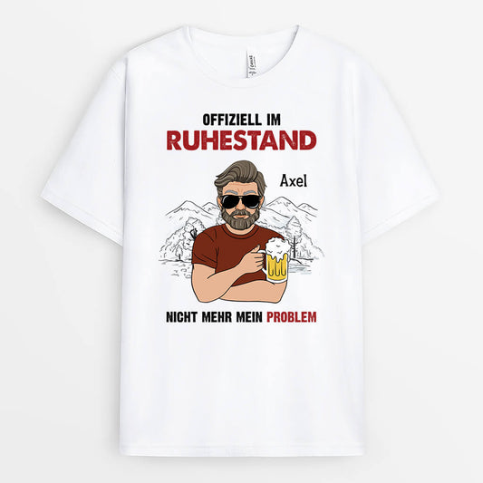 2077AGE1 personalisiertes offizielle im ruhestand nicht mehr mein problem t shirt
