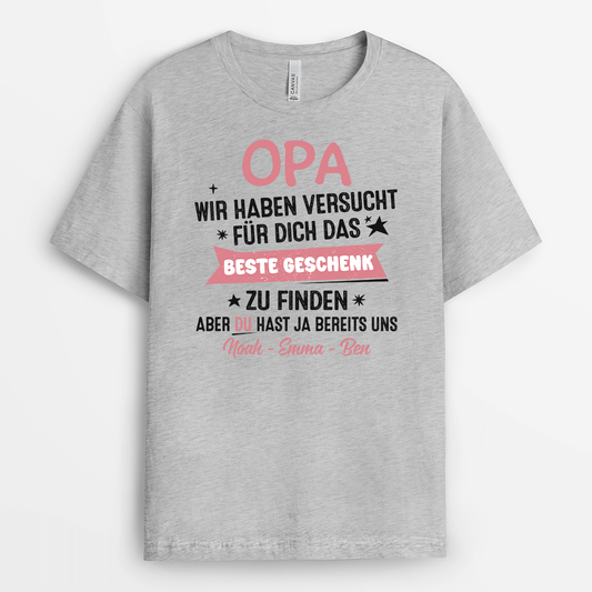 2085AGE2 personalisiertes wir haben versucht fur dich das beste geschenk zu finden t shirt