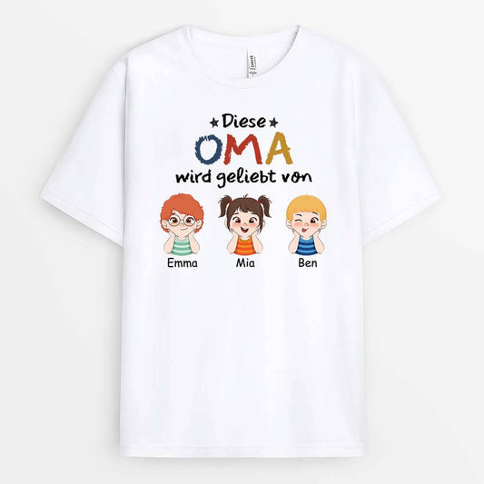 2100AGE1 personalisiertes diese oma mama wird geliebt von t shirt