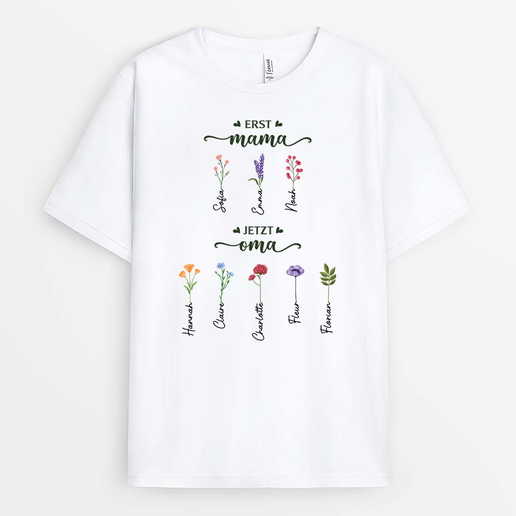Erst Mama Jetzt Oma - Personalisiertes Geschenk | T-Shirt für Omas