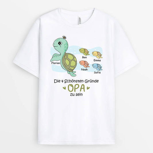 2129AGE1 personalisiertes schildkrote opa t shirt