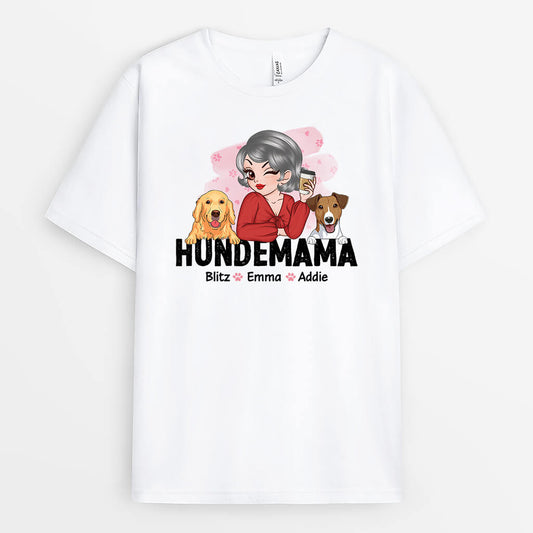 2166AGE1 personalisiertes hundemama t shirt