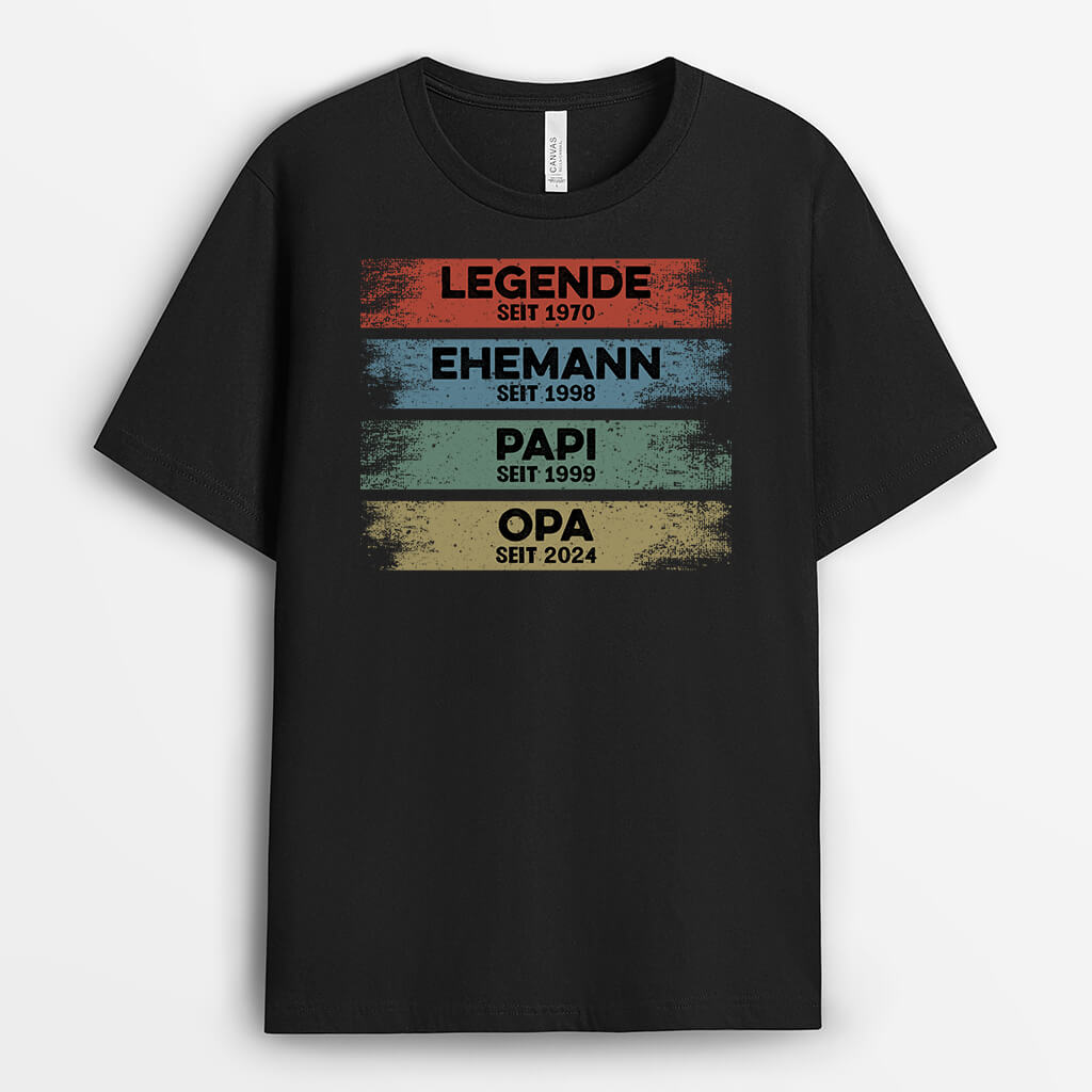 Legende Ehemann Papa Opa Seit - Personalisiertes Geschenk | T-shirt für Herren