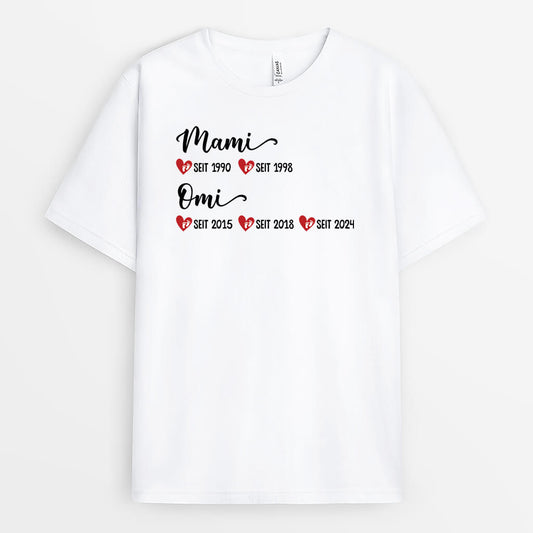 2201AGE2 personalisiertes oma mama seit t shirt