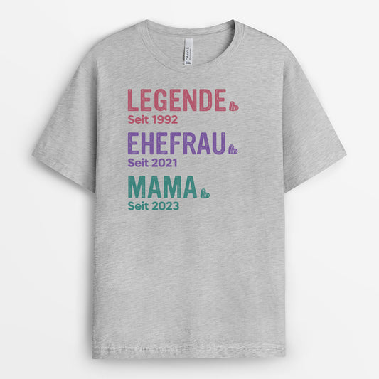 2250AGE2 personalisiertes legende ehefrau mama und oma seit t shirt 2250a3a5a